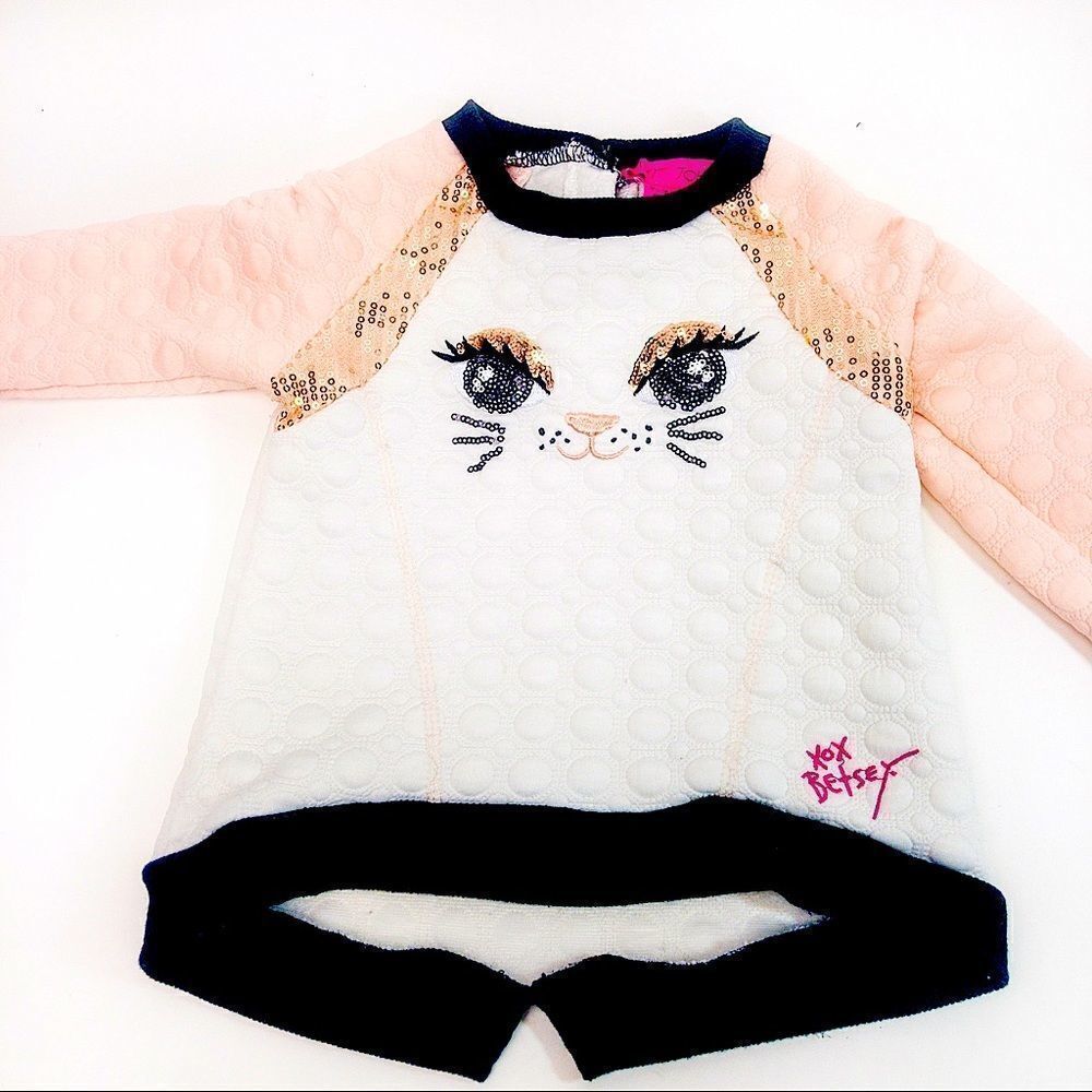 Betsey Johnson Kitty Cat Sweatshirt Pullover 18M